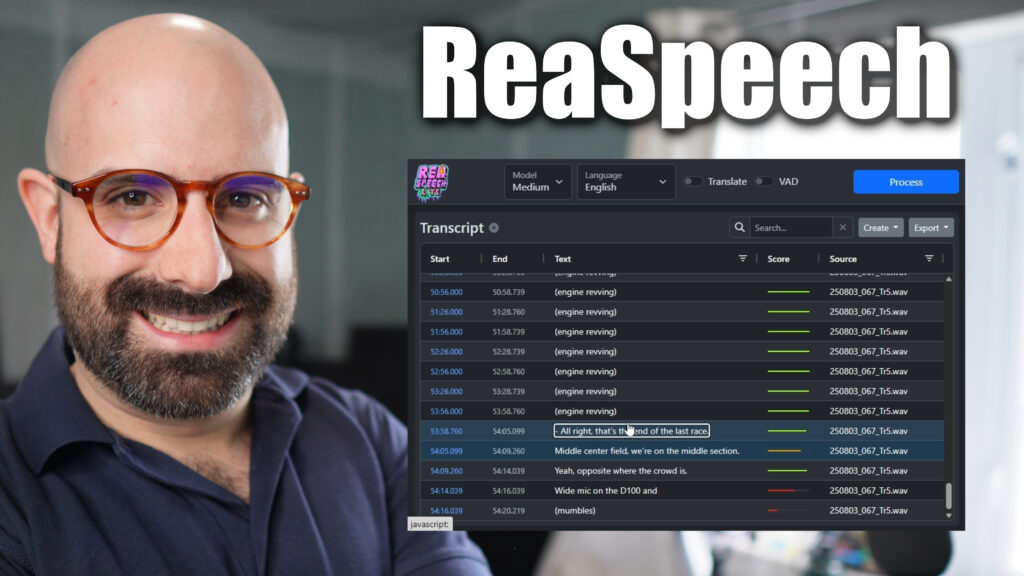 ReaSpeech Lite for Reaper: A Fast Way to Find Dialogue and Add Voice Metadata